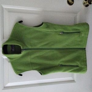 REI Polartec fleece vest in neon green size Small